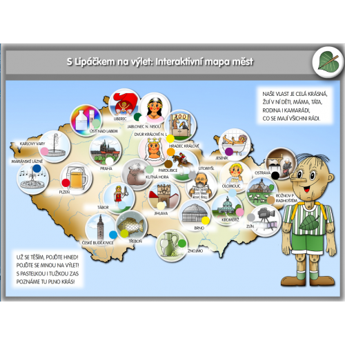 Interaktivní soubor pracovních listů a labyrintů Kreslíme a učíme se: S LIPÁČKEM NA VÝLET