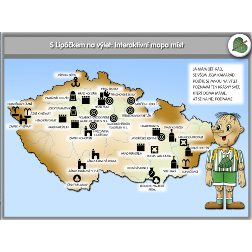 Interaktivní soubor pracovních listů a labyrintů Kreslíme a učíme se: S LIPÁČKEM NA VÝLET