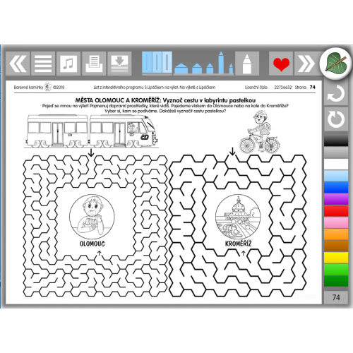 Interaktivní soubor pracovních listů a labyrintů Kreslíme a učíme se: S LIPÁČKEM NA VÝLET