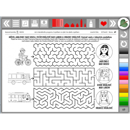 Interaktivní soubor pracovních listů a labyrintů Kreslíme a učíme se: S LIPÁČKEM NA VÝLET