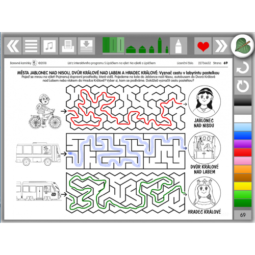 Interaktivní soubor pracovních listů a labyrintů Kreslíme a učíme se: S LIPÁČKEM NA VÝLET