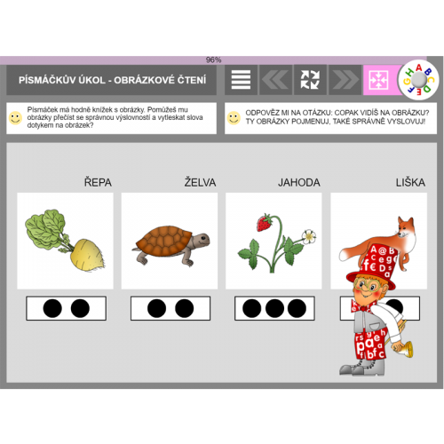 iŠkolička: interaktivní program Písmáčkovy úkoly