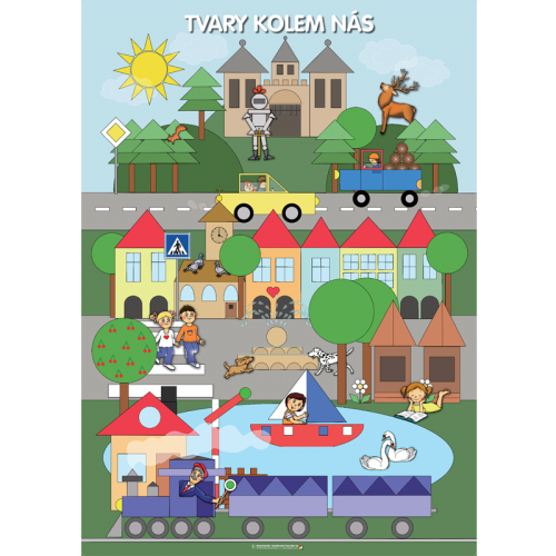 Tematický obraz s pracovními listy: Tvary kolem nás (komplet bar+čb)