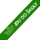 Šerpa Jdu do školy, písmo typ 1, stříbrný potisk, + přání zdarma