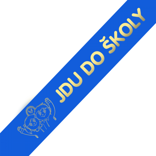 Šerpa Jdu do školy, písmo typ 1, zlatý potisk