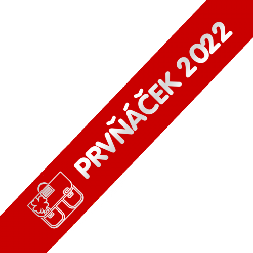 Šerpa Prvňáček, písmo typ 1, stříbrný potisk, + uvítací list zdarma