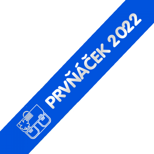 Šerpa Prvňáček, písmo typ 1, stříbrný potisk, + uvítací list zdarma