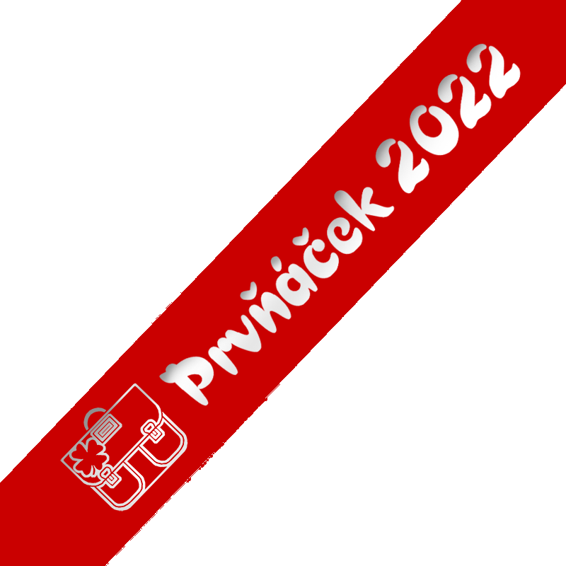 Šerpa Prvňáček, písmo typ 2, stříbrný potisk, + uvítací list zdarma