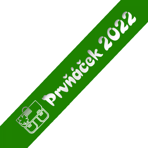 Šerpa Prvňáček, písmo typ 2, stříbrný potisk, + uvítací list zdarma