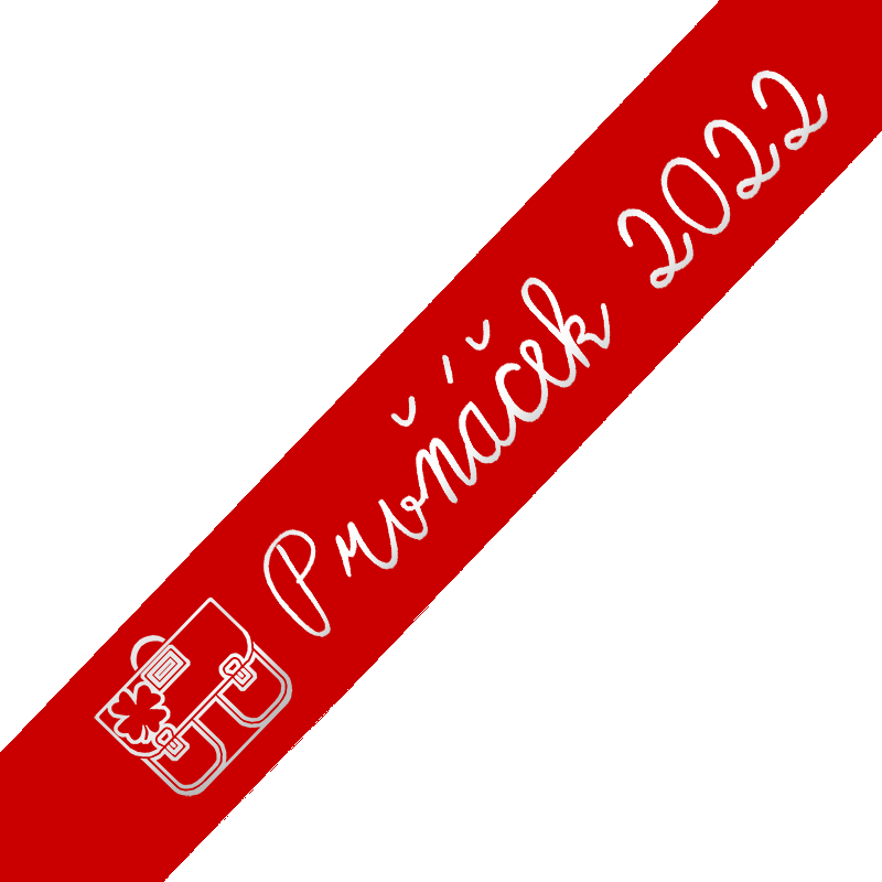 Šerpa Prvňáček, písmo typ 3, stříbrný potisk, + uvítací list zdarma