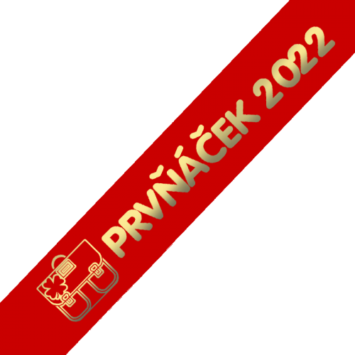 Šerpa Prvňáček, písmo typ 1, zlatý potisk, + uvítací list zdarma