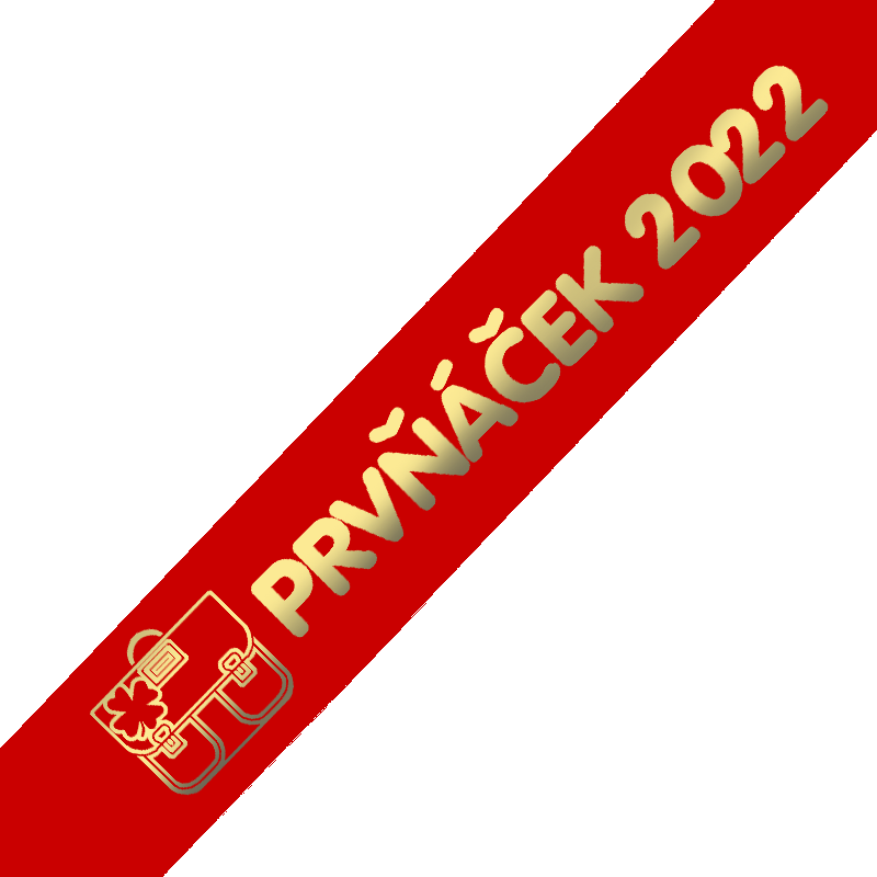 Šerpa Prvňáček, písmo typ 1, zlatý potisk, + uvítací list zdarma