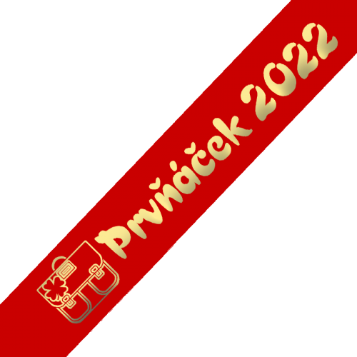 Šerpa Prvňáček, písmo typ 2, zlatý potisk, + uvítací list zdarma