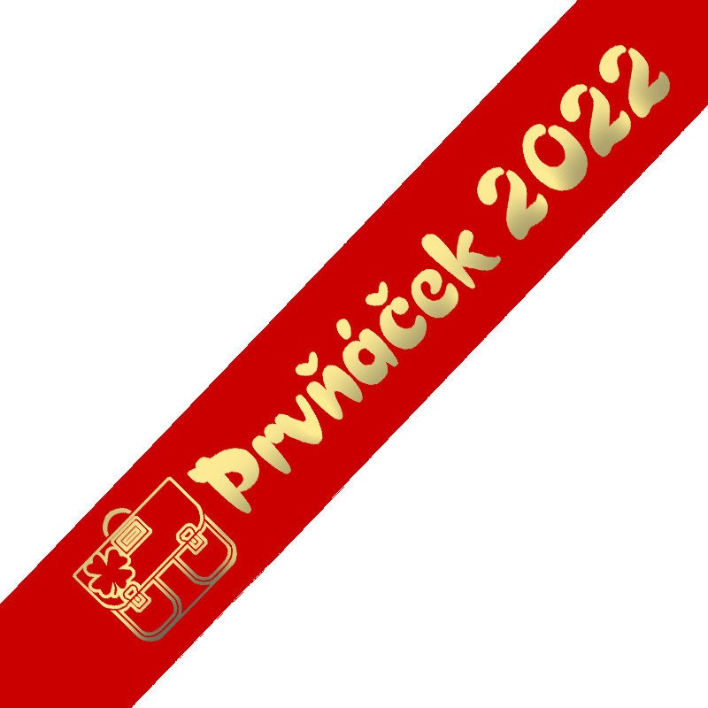 Šerpa Prvňáček, písmo typ 2, zlatý potisk, + uvítací list zdarma