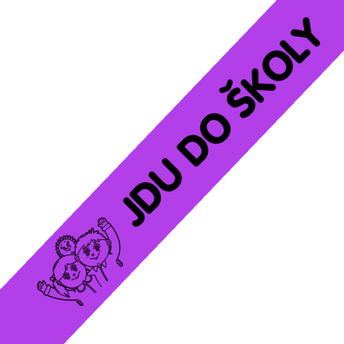 Šerpa Jdu do školy, písmo typ 1, černý potisk, + přání zdarma