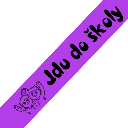 Šerpa Jdu do školy, písmo typ 2, černý potisk, + přání zdarma