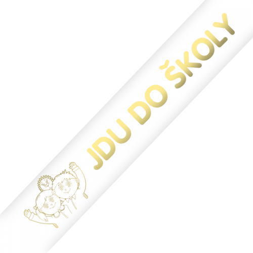 Šerpa Jdu do školy, písmo typ 1, zlatý potisk