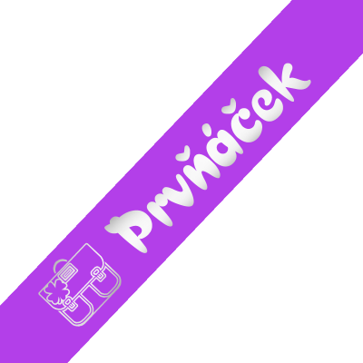 Šerpa Prvňáček, písmo typ 2, stříbrný potisk, + uvítací list zdarma
