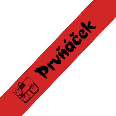 Šerpa Prvňáček, písmo typ 2, černý potisk, + uvítací list zdarma