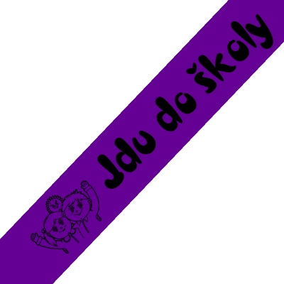 Šerpa Jdu do školy, písmo typ 2, černý potisk, + přání zdarma